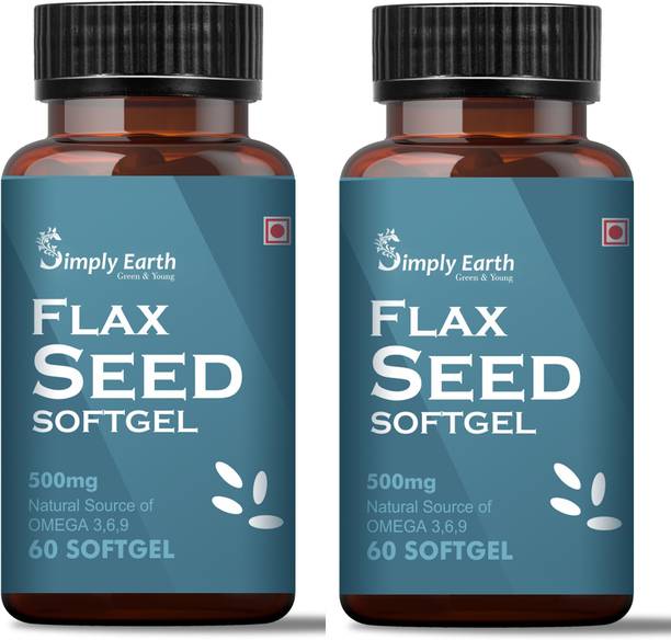 Simply earth Flax seeds oil Omega(3-6-9) - 60 Softgels - 500 MG