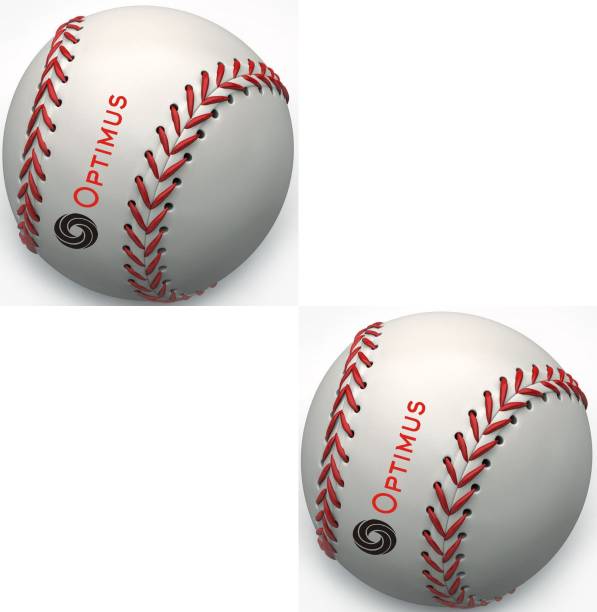 Optimus Pack of 2 Baseball Ball PU Leather Grade 5000 Official Size 9 Baseball