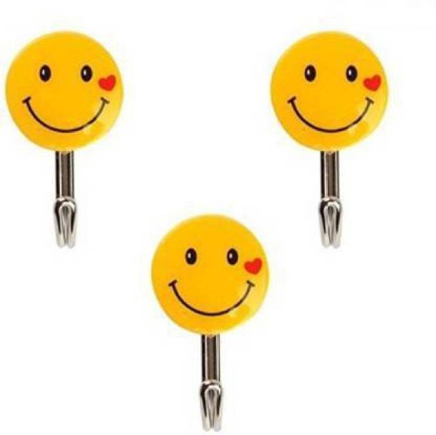 Styleflix Strong self adhesive smiley pronged hook 100%quality product - Pronged Hook Hook 3