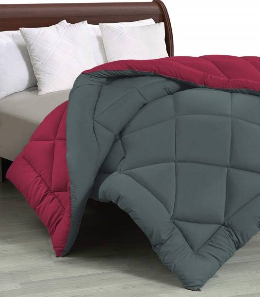 CRAZY WORLD Solid Double Comforter for  Mild Winter