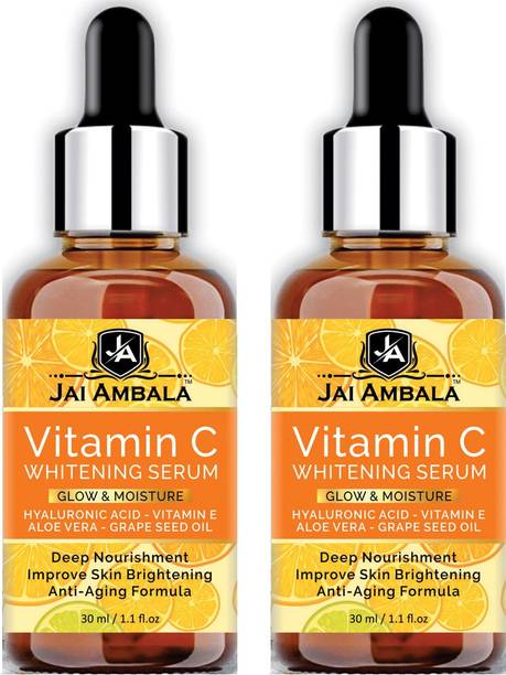 Jai Ambala Vitamin C 20% Facial Serum - For Skin Whitening & Anti Aging, Glowing Serum- (30 ml)-Packof-2-Bottle-