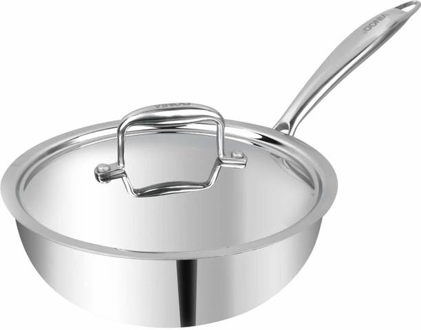 VINOD Platinum Triply Stainless Steel Deep Frypan with ...