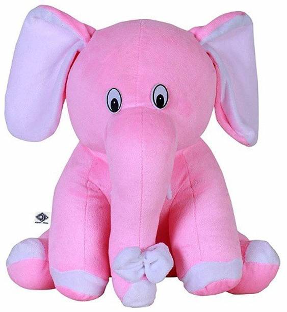 Saubhagye Elephant Soft Toy- 22 cm, Pink - 22 cm