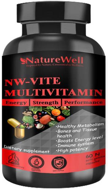 Naturewell Premium Multivitamin capsules, antioxidants for daily health, Nutrition (Red)