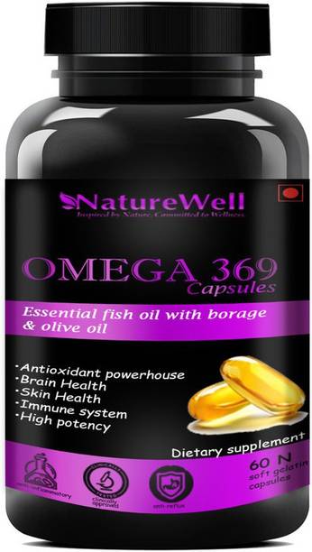 Naturewell Premium Omega 369 Fish Oil 1000mg Capsule for Men & for Women with Omega Purple