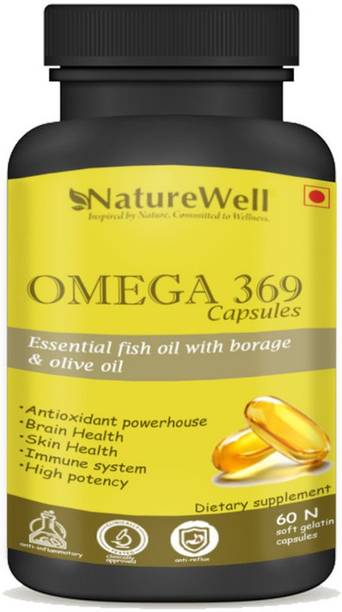 Naturewell Premium Omega 369 Fish Oil 1000mg Capsule for Men & for Women with Omega 3