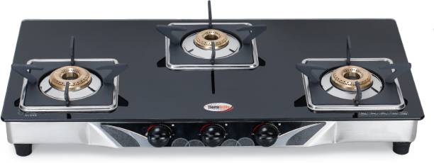 Hornbills (ISI CERTIFIED) LPG Heavy Pan Support With Premium Toughened Glass Glass Manual Gas Stove