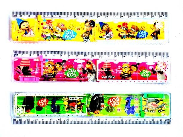 SSA Multifunction 20cm Long Scale with Ball Game & Puzzle for Birthday Return Gifts, School Kids Pack of 3 Pieces 20cm Scale Balance Scale