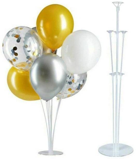 Balloonistics Solid Balloon Stand, Set of Clear Table Desktop Balloon Holder with 7 Balloon Sticks, 7 Balloon Cups and 1 Balloon Base for Birthday | Wedding Party, Holidays, Anniversary Decorations Balloon Balloon Bouquet