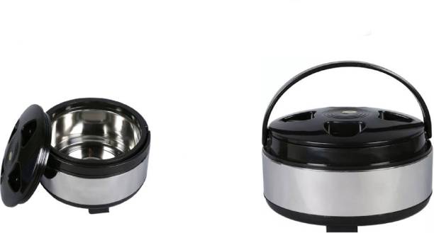 Balliram's Stainless Steel with Plastic Cover & Bottom | Hot-Pot Insulated Casserole Food Warmer | Gift Set Chapati box Hot-pot Insulated Casserole Thermoware Casserole Cook and Serve Pack of 2 Thermoware Casserole Set