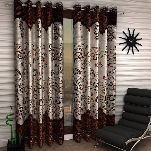 Home Sizzler 153 cm (5 ft) Polyester Semi Transparent Window Curtain (Pack Of 2)