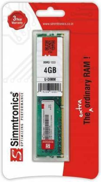 simtronics 4 GB DDR3 1333 Desktop DDR3 4 GB PC (Simmtronics 4 Gb Ddr-3 Ram 1333 Mhz Pc 10600 For Desktop)