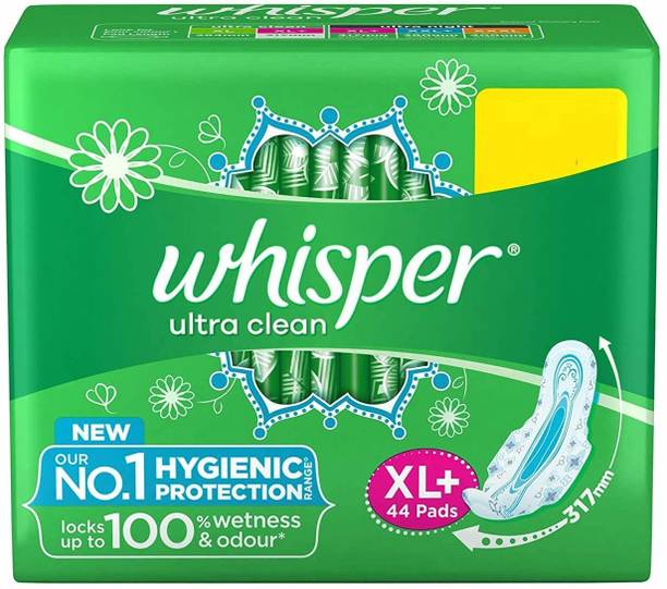Whisper Ultra Clean Sanitary Pads XL Plus (44 Count) Sanitary Pad