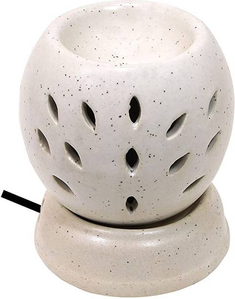 BHARTI TRADERS Lemongrass Aroma Oil, Diffuser Set Electric Aroma Diffuser Set Round Shape Burner Diffuser Set (10 ml) Lemongrass