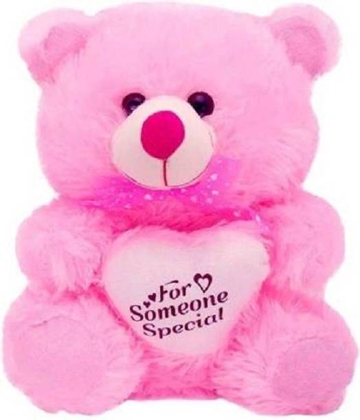Saubhagye ADORABLE SOFT BIG PINK TEDDY WITH SOMEONE SPECIAL HEART FOR GIRLFRIEND, BOYS, GIRLS, SISTER, BROTHER, WIFE, VALENTINES, BIRTHDAY, ANNIVERSARY, SPECIAL OCCASION SOFT TOY GIFT - 30 cm (Pink)  - 32 cm