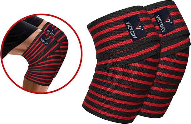 VICTORY Knee Wraps Pair for Squats, Gym, Power Lifting Knee Support