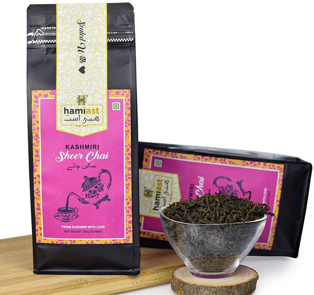 Hamiast Premium Kashmiri Namkeen Tea, Noon Chai, Pink Tea, Sheer Chai, Samovar Tea Unflavoured Green Tea Pouch