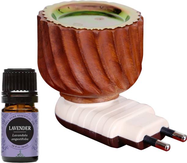 Gleevia Lavender Aroma Oil Diffuser Set Electric Vedic-Wooden