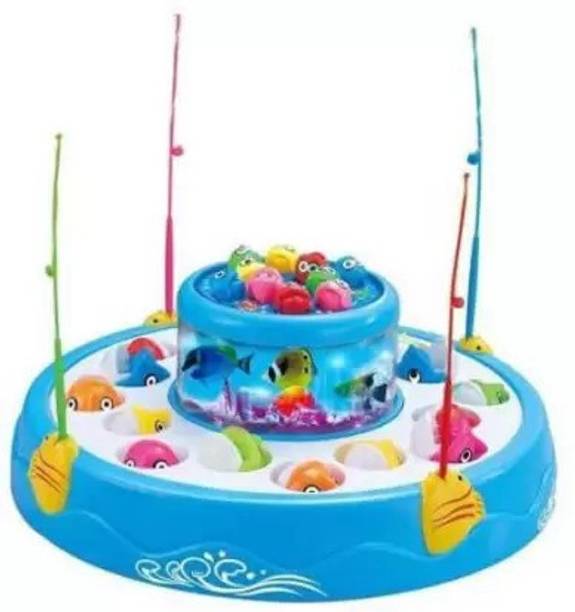 SALEOFF Musical Fish Catching Game Big with 26 Fishes, 4 Pods & 3D Lights-406
