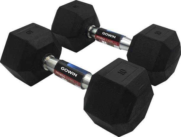 HACKERX Dumbbells Set , Hex Dumbbells , Hex Dumbbell 1 Pair of 10KG Fixed Weight Dumbbell