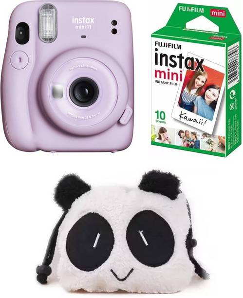FUJIFILM Instax Mini 11 Instant Camera Mini 11 Lyliac Purple with 10 Shot and Panda pouch Instant Camera