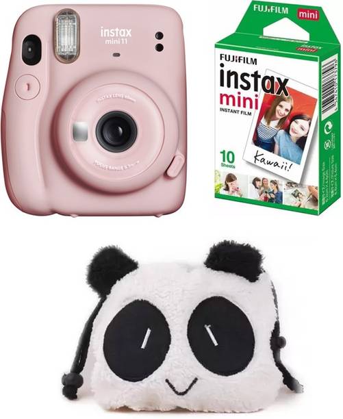 FUJIFILM Instax Mini 11 Instant Camera mini 11 Blush Pink with 10 Shot and Panda pouch Instant Camera