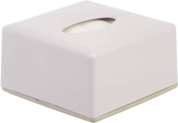 Mist Square Top Facial Tissue Dispenser and holder for Bathroom Vanity Countertops Bedroom Dressers Night Stands Desks Tables with 2 Refill – White Paper Dispenser