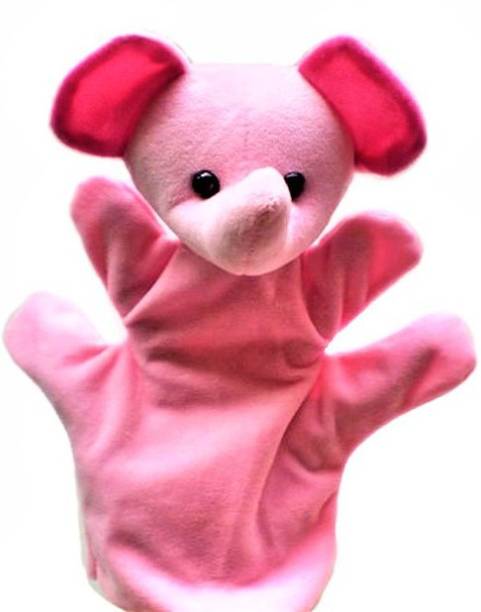 Kuhu Creations Pink Elephant Hand Puppets