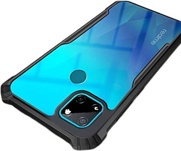 VAPRIF Back Cover for Realme C12, Transparent Hybrid Hard PC Back TPU Bumper