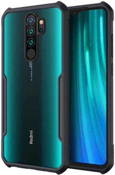 VAPRIF Back Cover for Mi Redmi Note 8 Pro, Transparent Hybrid Hard PC Back TPU Bumper
