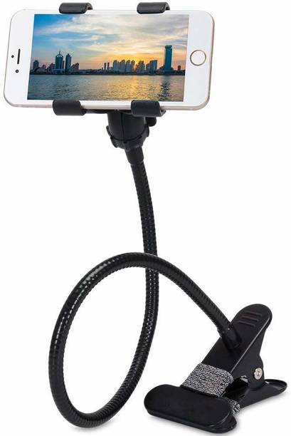 girik Adjustable Long Arm Gooseneck Clamp Universal Lazy Mount Flexible Mobile Stand, Cell Phone Clip Holder Lazy Bracket Heavy Mobile Smartphones Stand for Office Table, Bed, Kitchen Mobile Holder