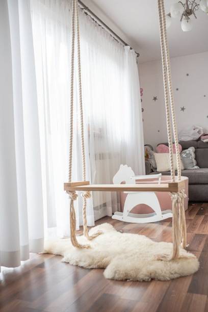 AD Planet Wooden Rope Swing Jhula |Extra Large Wooden Small Swing