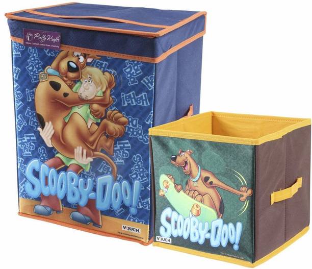 PrettyKrafts Scooby-Doo Fabric Toys Organizer Storage Box - Set of 2 Pieces - (Small 1 pc) Storage Box
