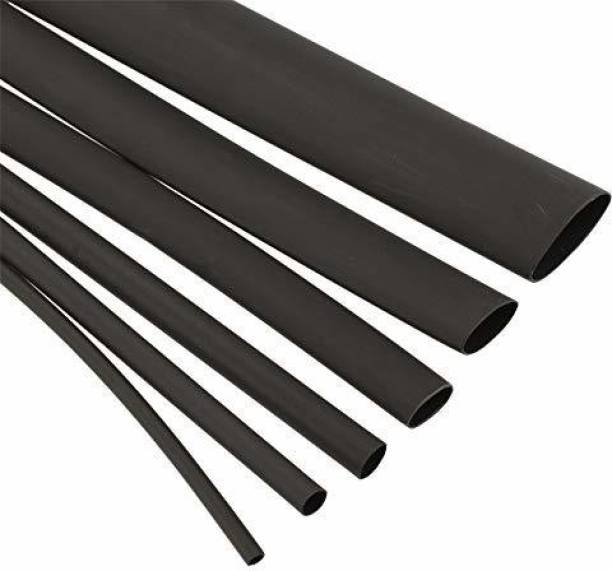RPI SHOP 10 Meters in total Heat Shrink Tubes: 2 Meter each 2mm, 3mm, 4mm, 5mm & 6mm Polyolefin 2:1 Sleeve for Wrap - Black Heat Shrink Cable Sleeve