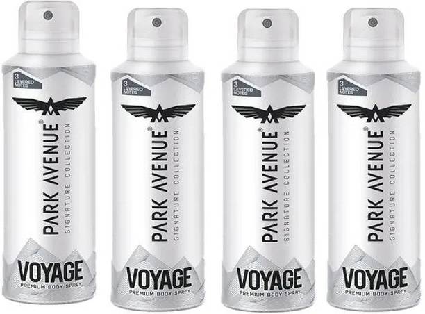 PARK AVENUE Voyage Body Spray 150ml*4Pcs Body Spray - For Men (