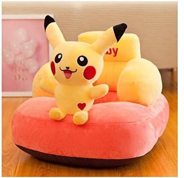 HAVGRA Soft and Rocking Chair Skin Safe Monkey Shape Baby Supporting Seat Soft Plush Cushion and Chair for Kids/Baby - YellowPikachu  - 35 cm