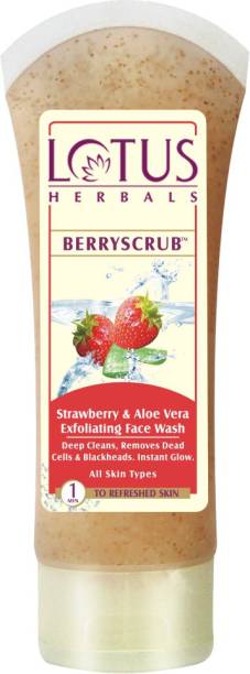 LOTUS HERBALS Berry Scrub Strawberry & Aloe Vera Exfoliating Face Wash