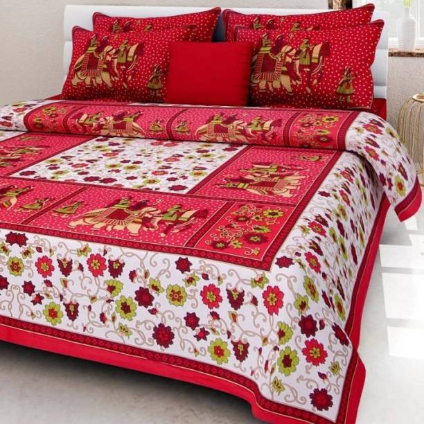 vasu clothing Cotton Double Bed Cover