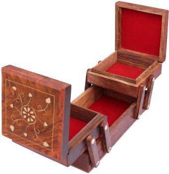 Nufail Crafts sk handicrafts Wooden Jewellery Box Jewellery Vanity Box (Brown) 8 inc Jewellery Box Vanity Box (Brown) Jewellery Box Vanity Box
