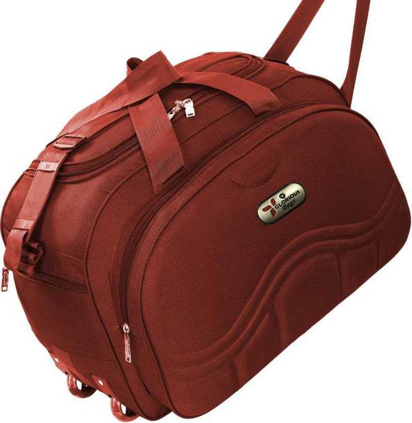 65 L Strolley Duffel Bag - Md_Glorious Bags Lightweight Waterproof Luggage Travel Du - Red - Large Capacity