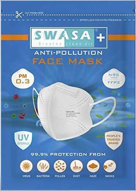 SWASA Breathe clean air Plus PM 0.3 | N95 | FFP2 | UV STERILE | BLACK Reusable