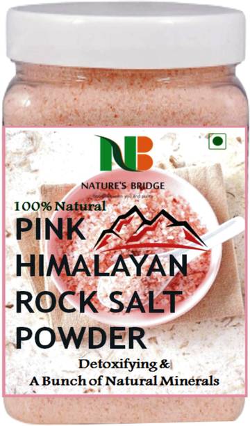 Nature's Bridge Himalayan Pink Rock Salt Powder 500 Gm Jar Pack / Pink Rock Salt / Rock Salt - 500 gm jar Himalayan Pink Salt