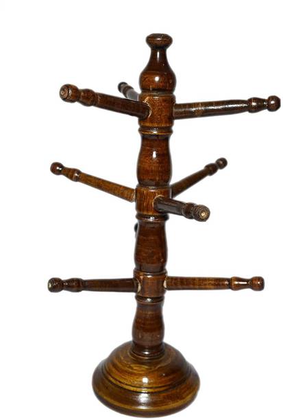 modeern collection Hand Carved Wooden Bangle Stand (Jewelry Accessories) Decorative Showpiece  -  28 cm