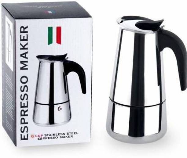 Stuti Stainless Steel Espresso Coffee Maker/Percolator Coffee Moka Pot Maker, Silver 6 Cups Coffee Maker