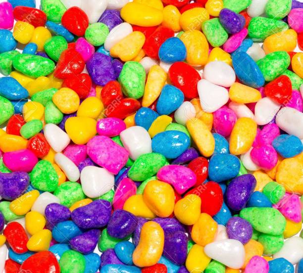 rashuali 500 grams Multi Colored Asymmetrical Marbles/Pebbles/Stones for Decoration/Garden/Table Vase/Aquarium, [Multicolour] Painted and Polished Painted Asymmetrical Marble Pebbles