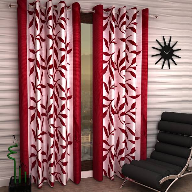 Fashion String 214 cm (7 ft) Polyester Semi Transparent Door Curtain (Pack Of 2)