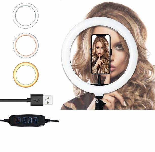 JAMMY ZONES Big Selfie Ring Light 10" with 7ft Tripod Stand for video,Reels Studio J117 Ring Flash
