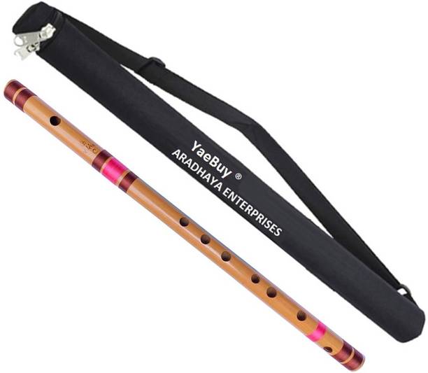 YaeBuy Bamboo Flute Scale C Natural Polished With Carry...