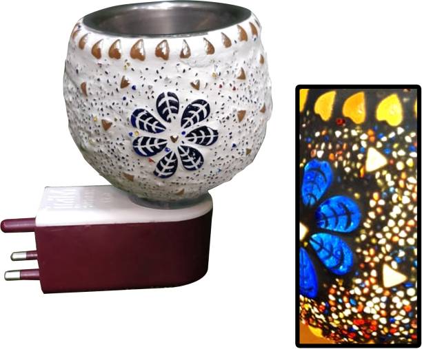 Zaibtan Diamond designed flower kapoor burner Glass Aro...