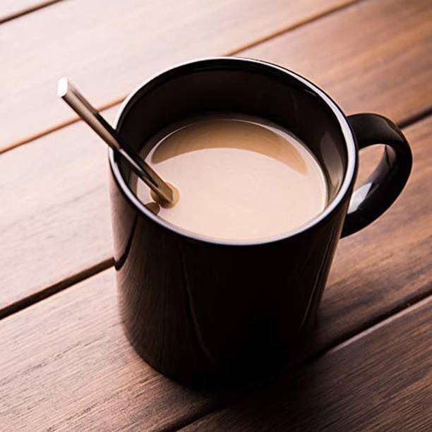 WINGS MART Ceramic Glossy Black Color Milk / Coffee Ceramic Coffee 330 ml सिरेमिक मग